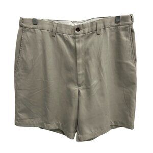 Haggar Mens Khaki Shorts Size 38 Classic Fit Flat Front